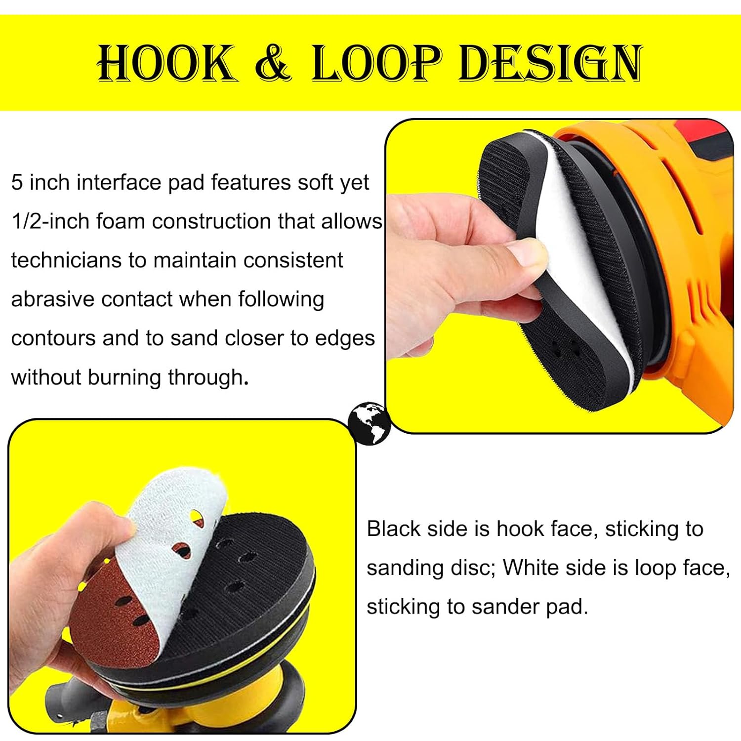 Crossarctic 5 Inch 8 Holes Orbital Sander(4 Pack)