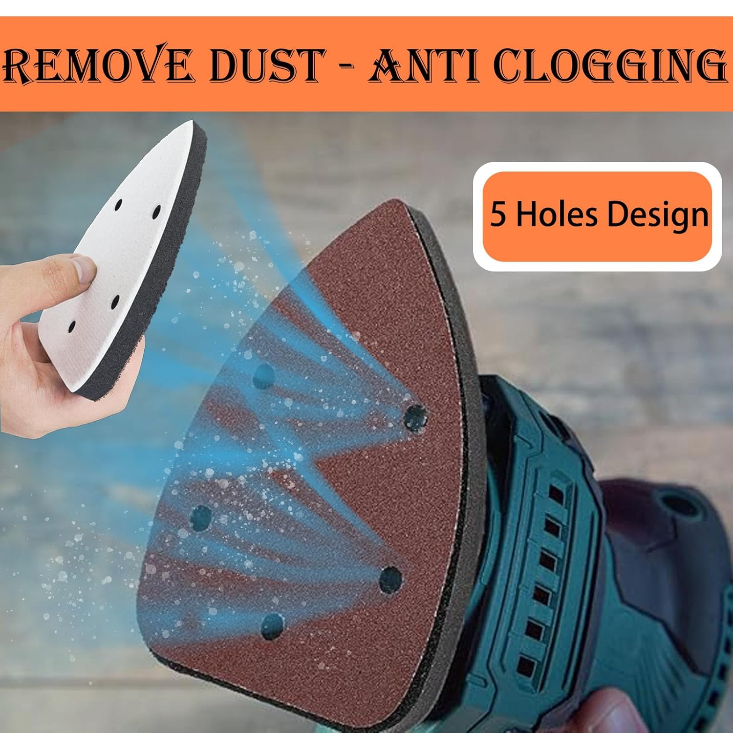 Crossarctic Triangle 5 Holes Sanding Pads(4 Pack)