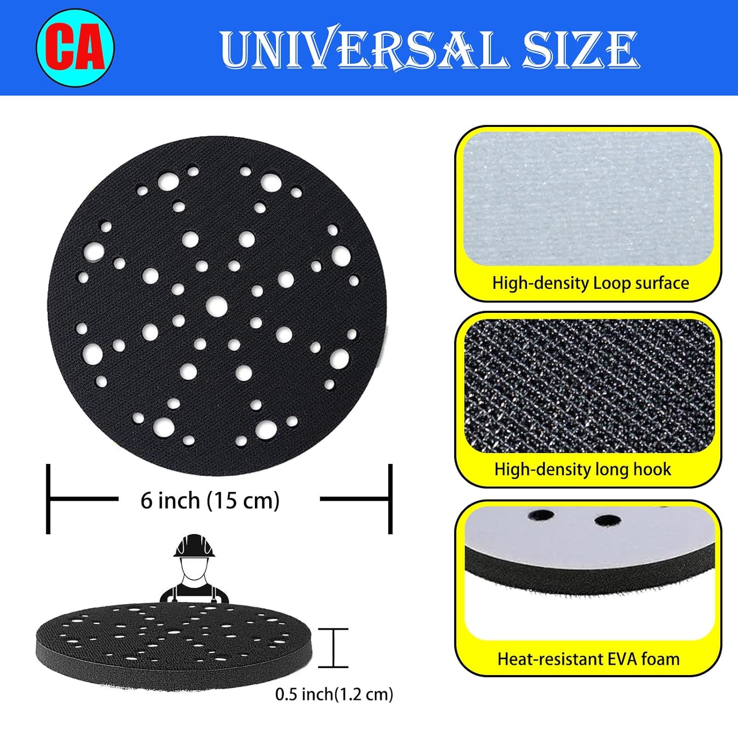 Crossarctic 6-Inch Sanding Interface Pads(5 Pack)