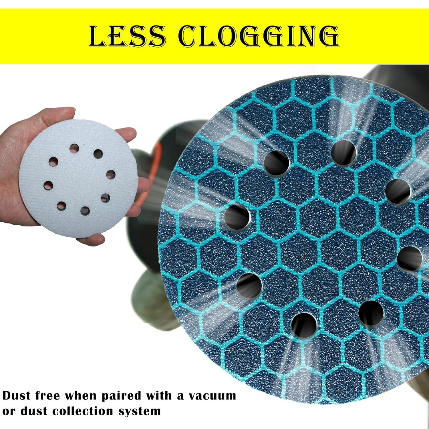 Crossarctic 5 Inch 8 Holes Orbital Sander(4 Pack)