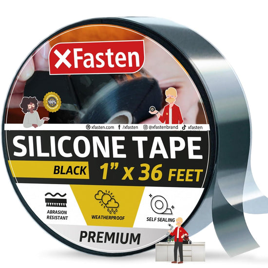 XFasten Self Fusing Silicone Tape Waterproof Black – 1" x 36 Feet