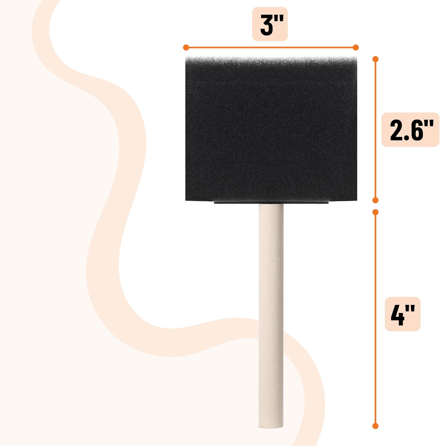 Bates- Foam Paint Brushes 3 inches