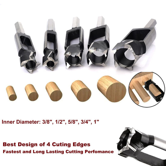 5PCS Wood Plug Cutters Set