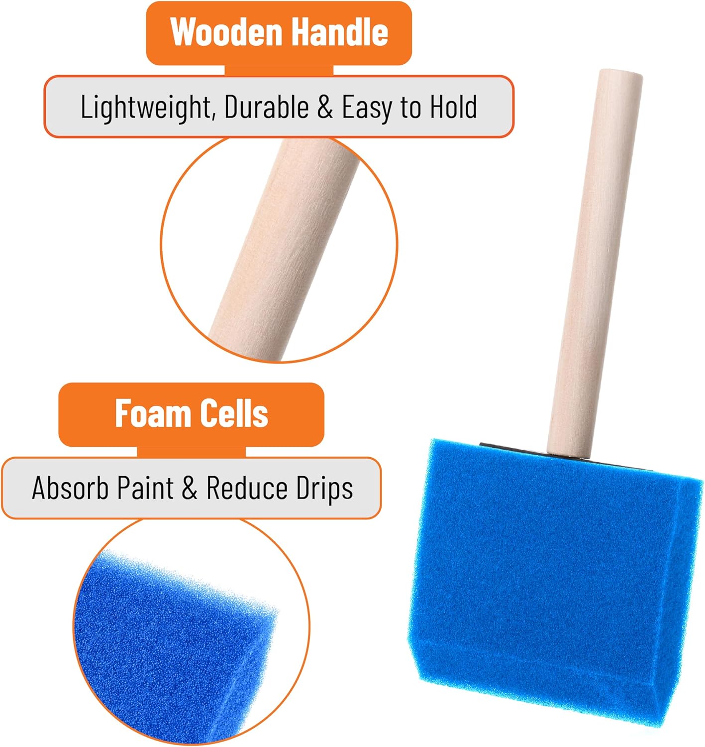 Bates- Foam Paint Brushes 3 inches